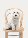 Dog sweater, cable knit, light grey