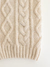 Koiran neule, palmikko, vaalea beige