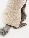 Dog sweater, cable knit, light beige