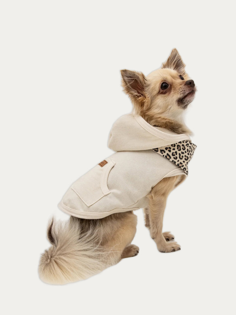 Dog hoodie, ecru