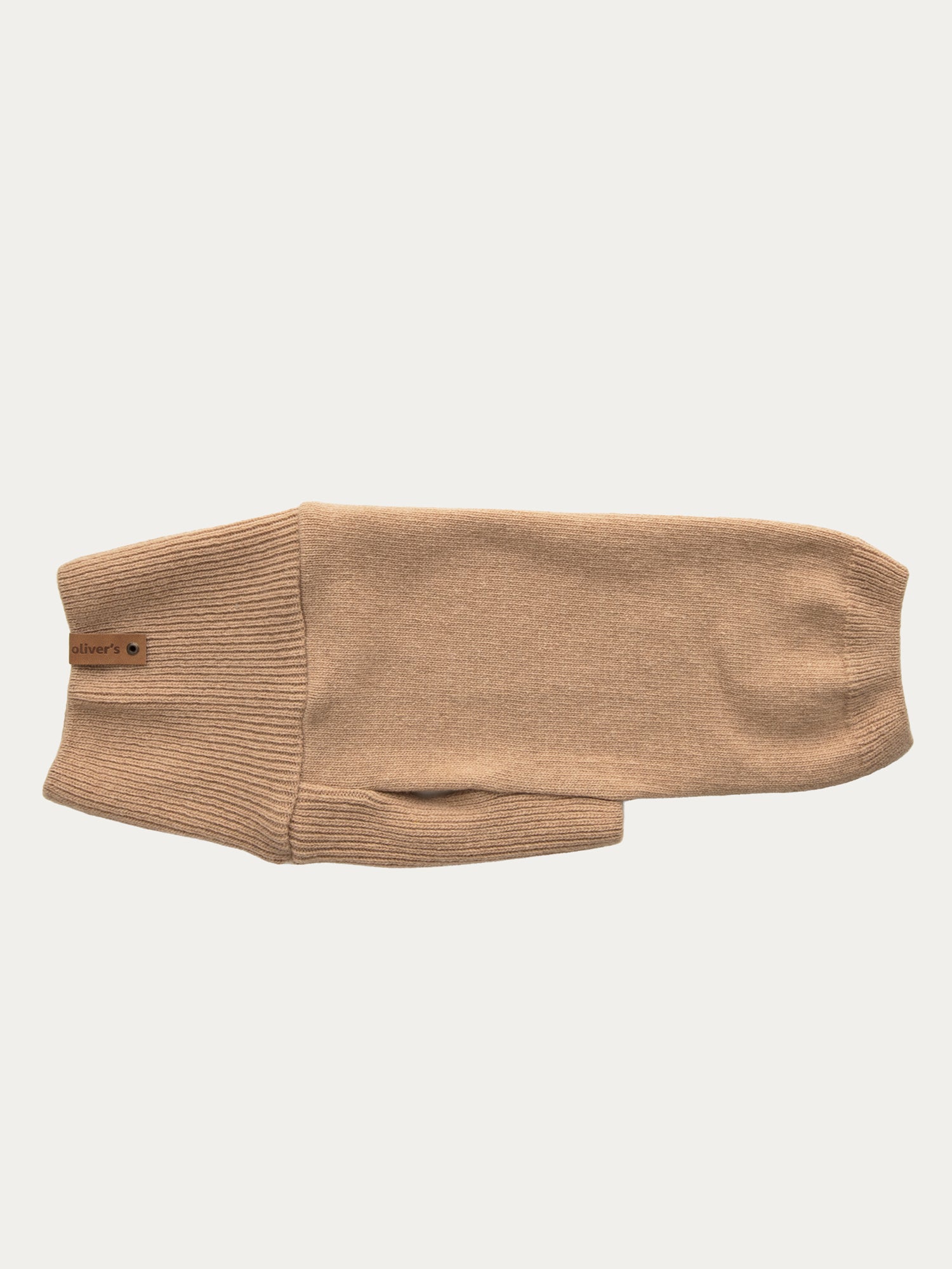 Dog sweater, plain knit, beige